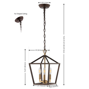 Iris 10" Iron Classic Modern Lantern LED Pendant - JONATHAN Y